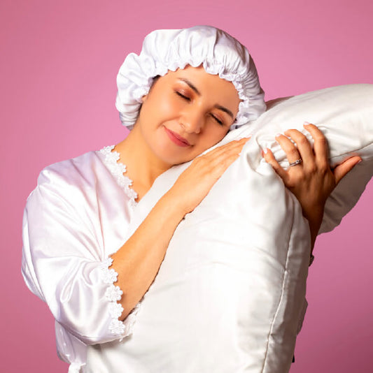 Silk sleep cap / Double layer silk bonnet image 0